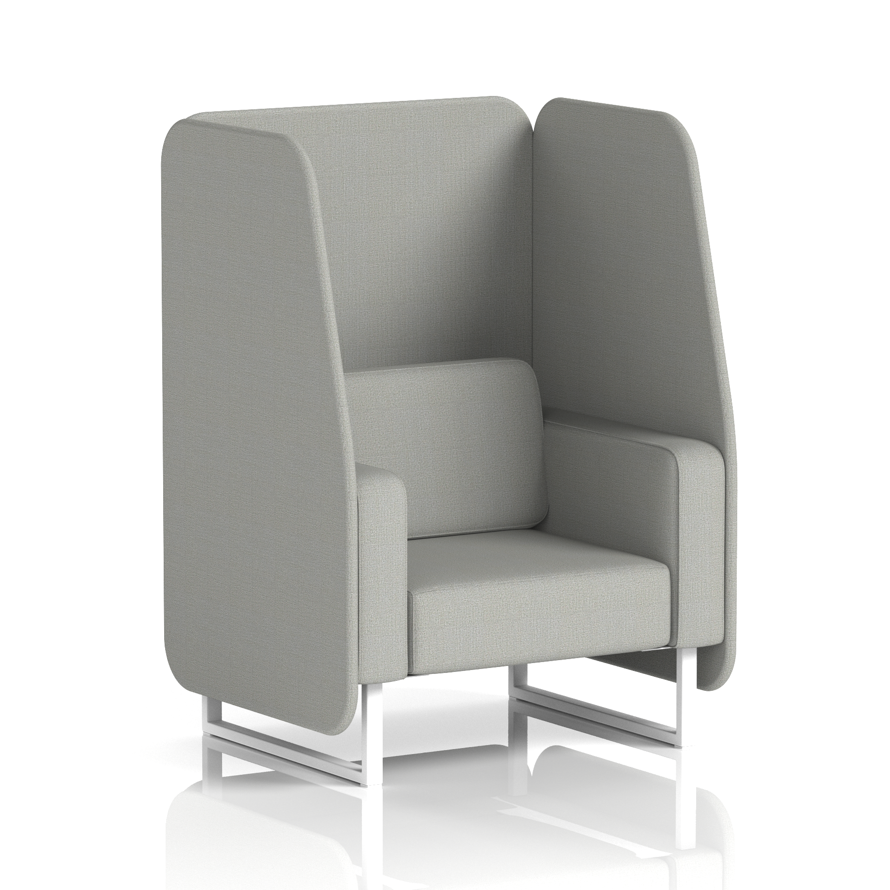 Brixworth Open Booth With White Legs in Single Tone 2 Seater Number Panels And Arithmetic Sofa Band 2 - X2