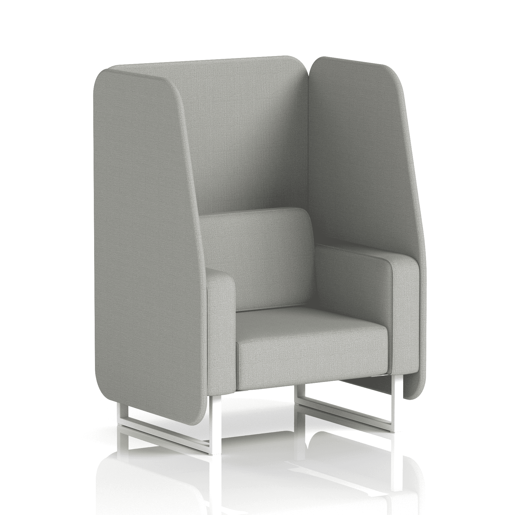 Brixworth Open Booth With White Legs in Single Tone 2 Seater Number Panels And Arithmetic Sofa Band 2 - X2