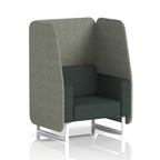 Brixworth Open Booth With White Legs in Two Tone 1 Seater Crucible Panels And Prime Sofa Band 1 - Rivet