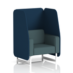 Brixworth Open Booth With White Legs in Two Tone 3 Seater Crucible Panels And Prime Sofa Band 1 - Rivet