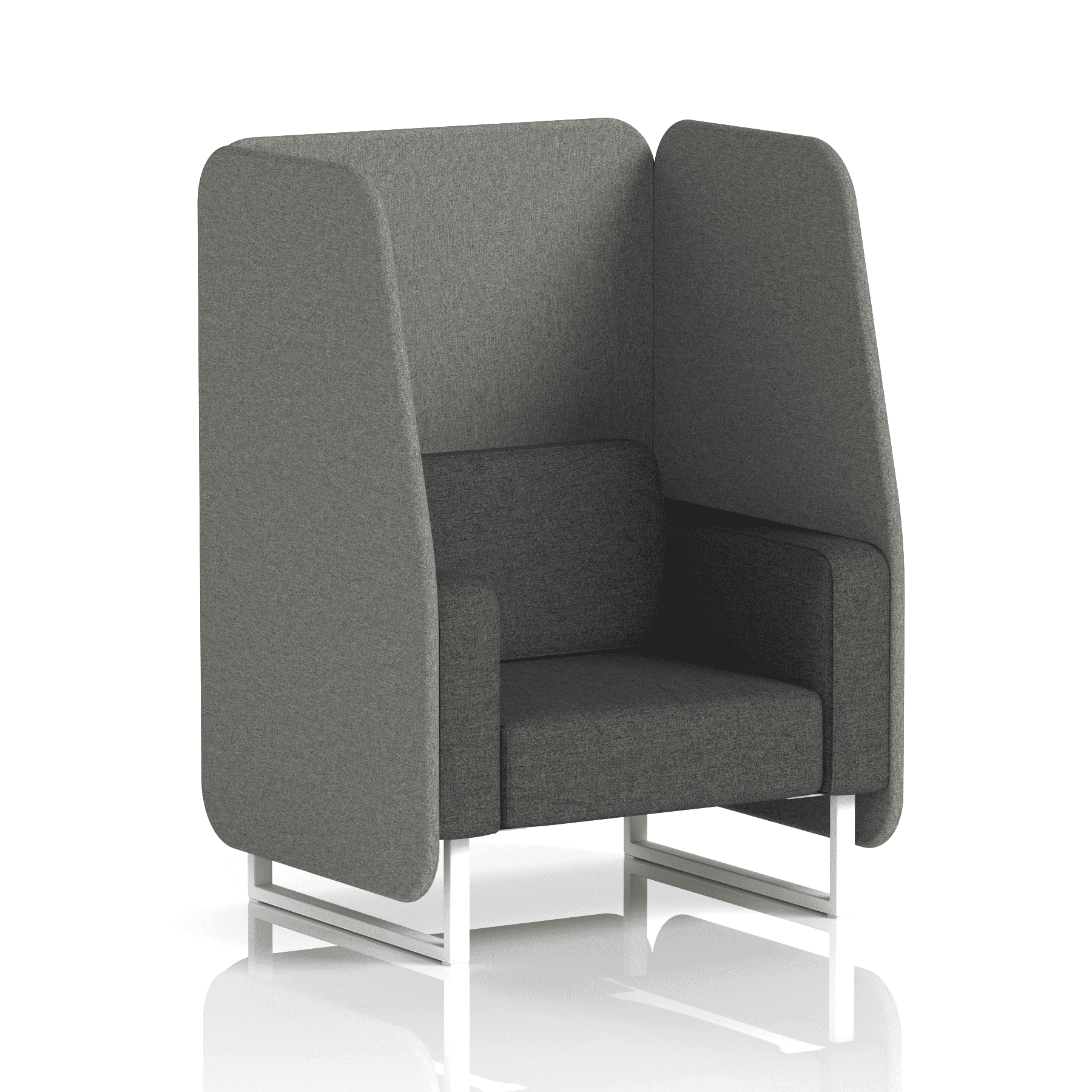 Brixworth Open Booth With White Legs in Two Tone 2 Seater Olive Panels And Burnish Sofa Band 1 - Rivet