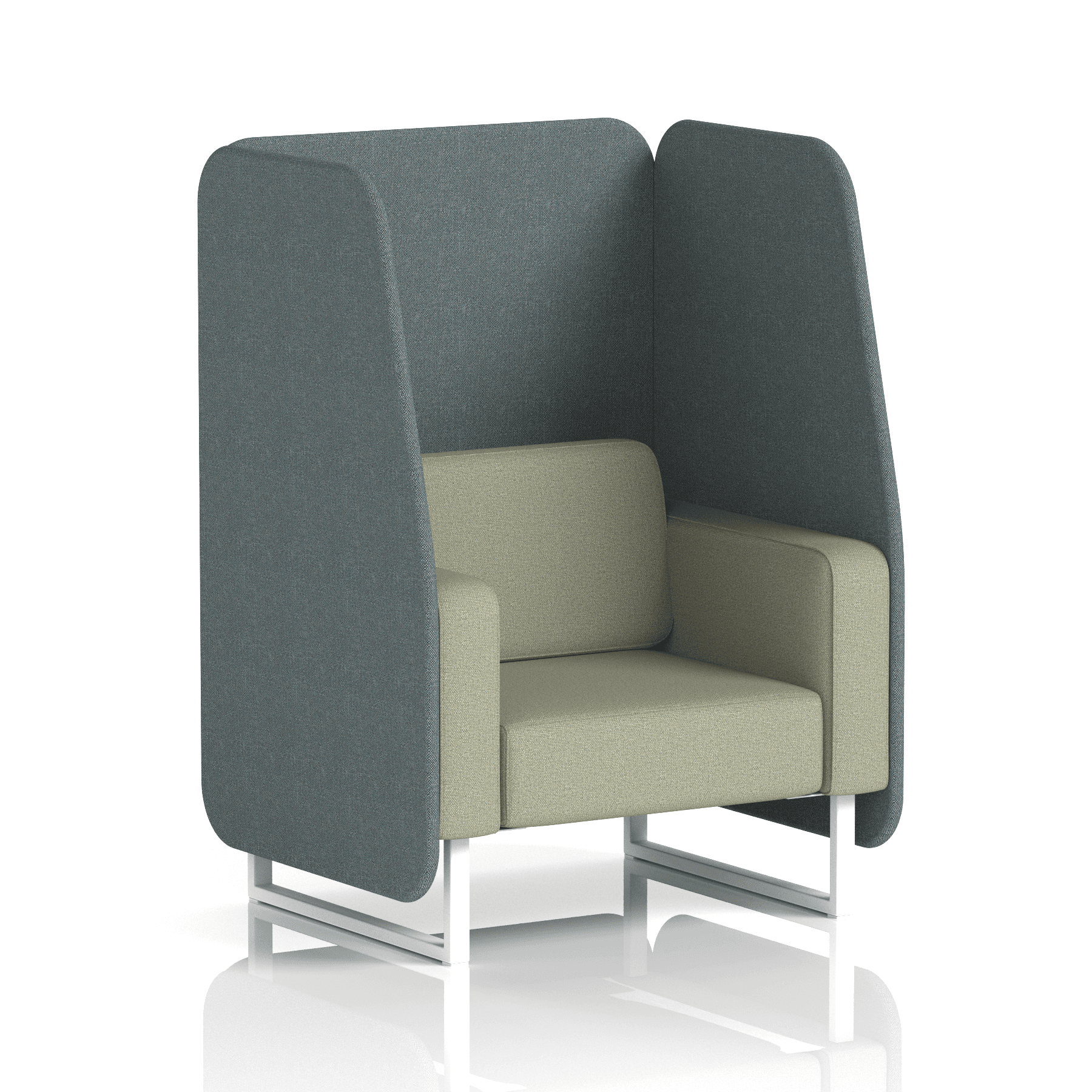 Brixworth Open Booth With White Legs in Two Tone 1 Seater Arithmetic Panels And Number Sofa Band 2 - X2