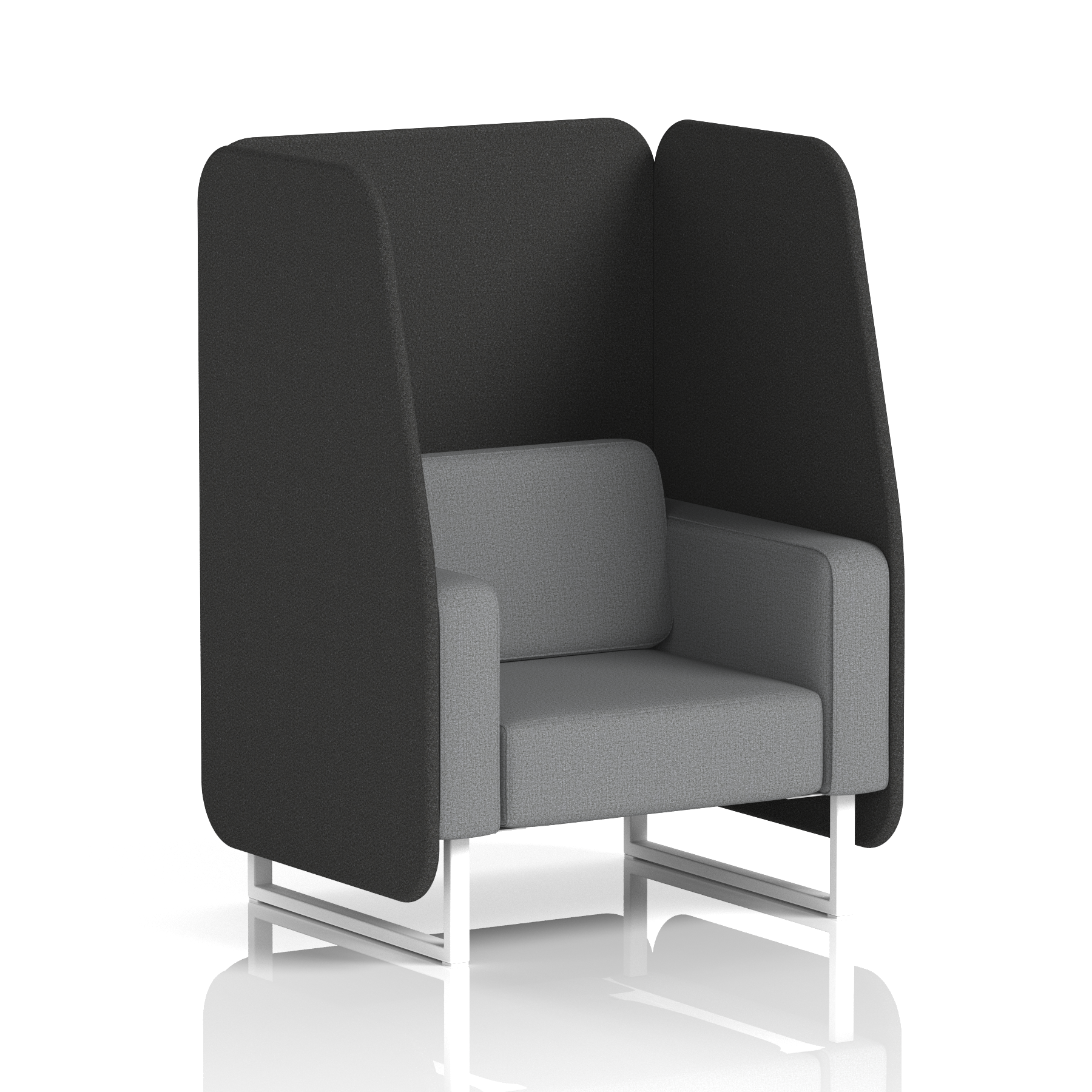 Brixworth Open Booth With White Legs in Two Tone 1 Seater Calculus Panels And Polygon Sofa Band 2 - X2