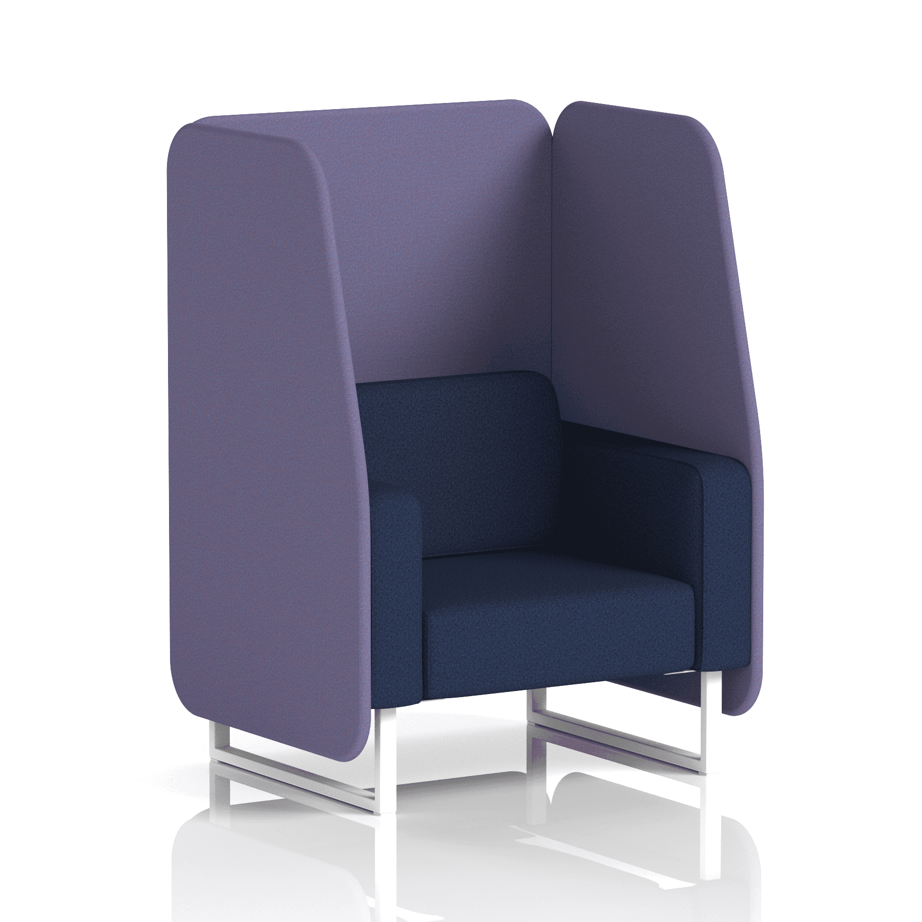 Brixworth Open Booth With White Legs in Two Tone 2 Seater Calculus Panels And Polygon Sofa Band 2 - X2