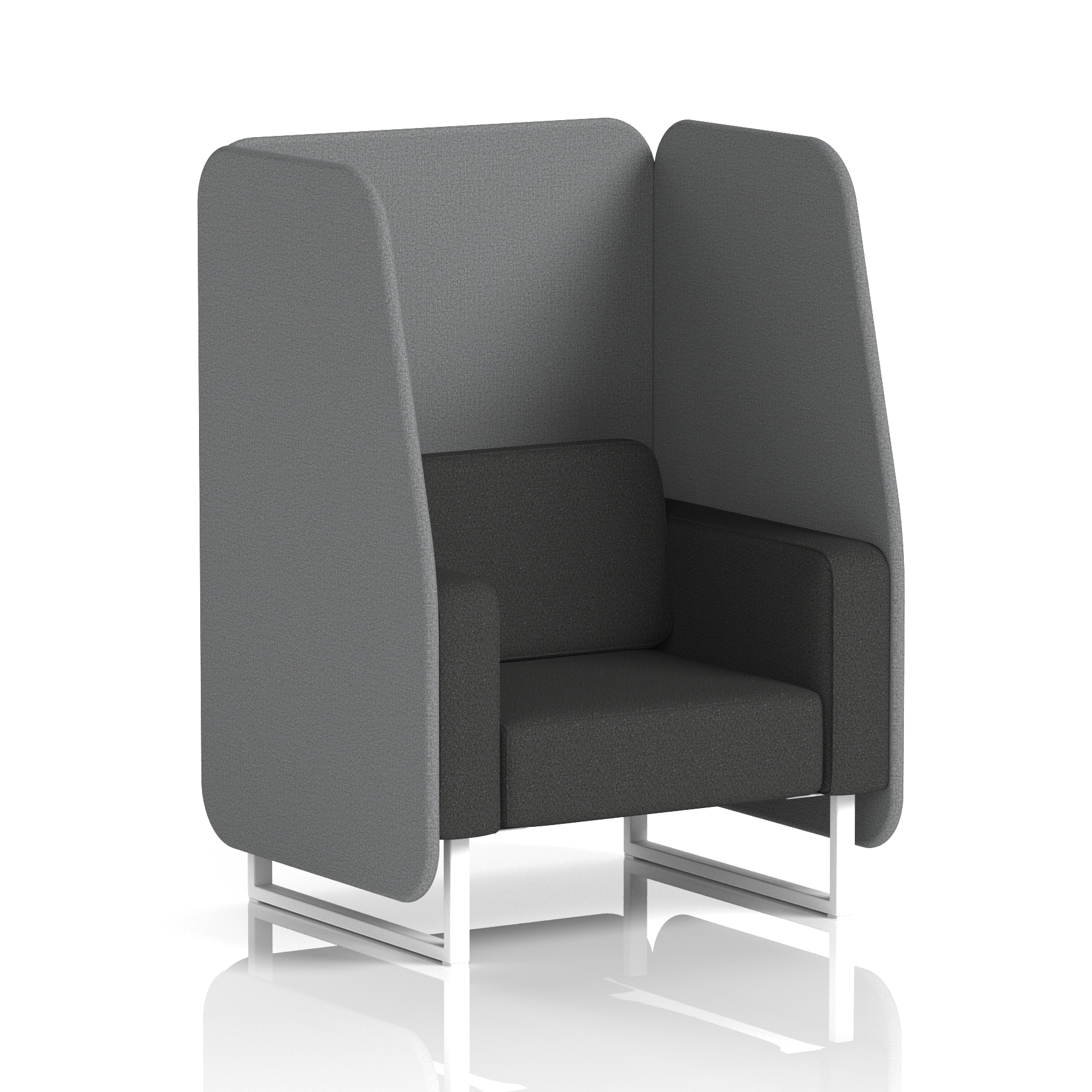 Brixworth Open Booth With White Legs in Two Tone 3 Seater Calculus Panels And Polygon Sofa Band 2 - X2