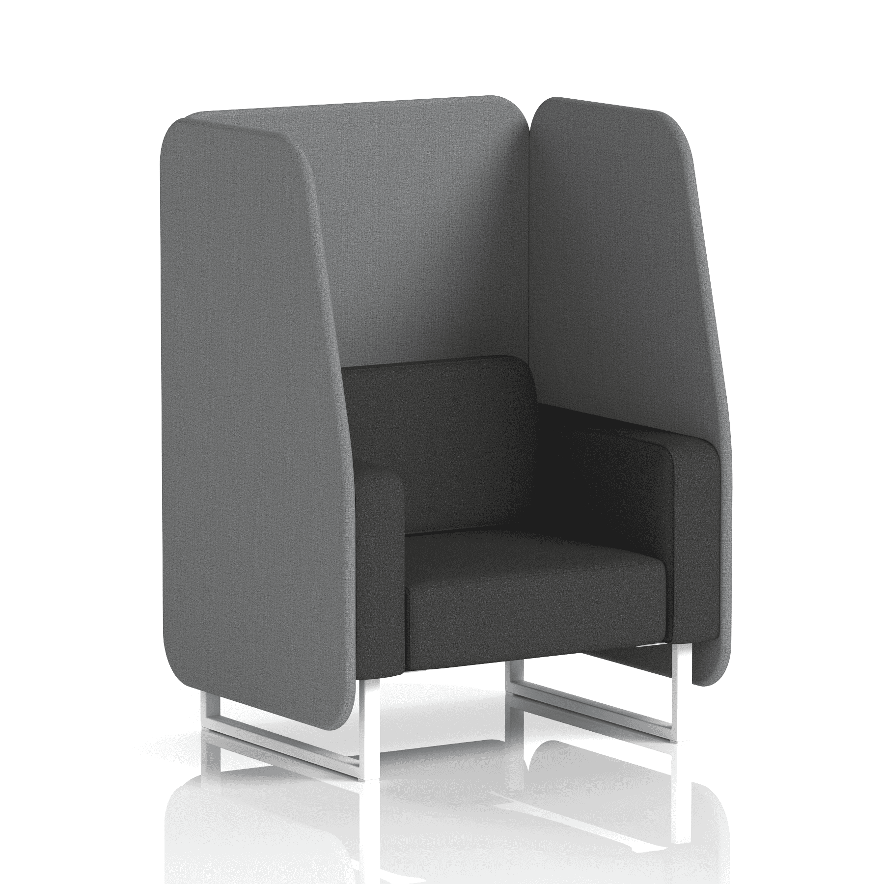 Brixworth Open Booth With White Legs in Two Tone 3 Seater Calculus Panels And Polygon Sofa Band 2 - X2