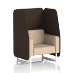 Brixworth Open Booth With White Legs in Two Tone 1 Seater Diameter Panels And Theory Sofa Band 2 - X2