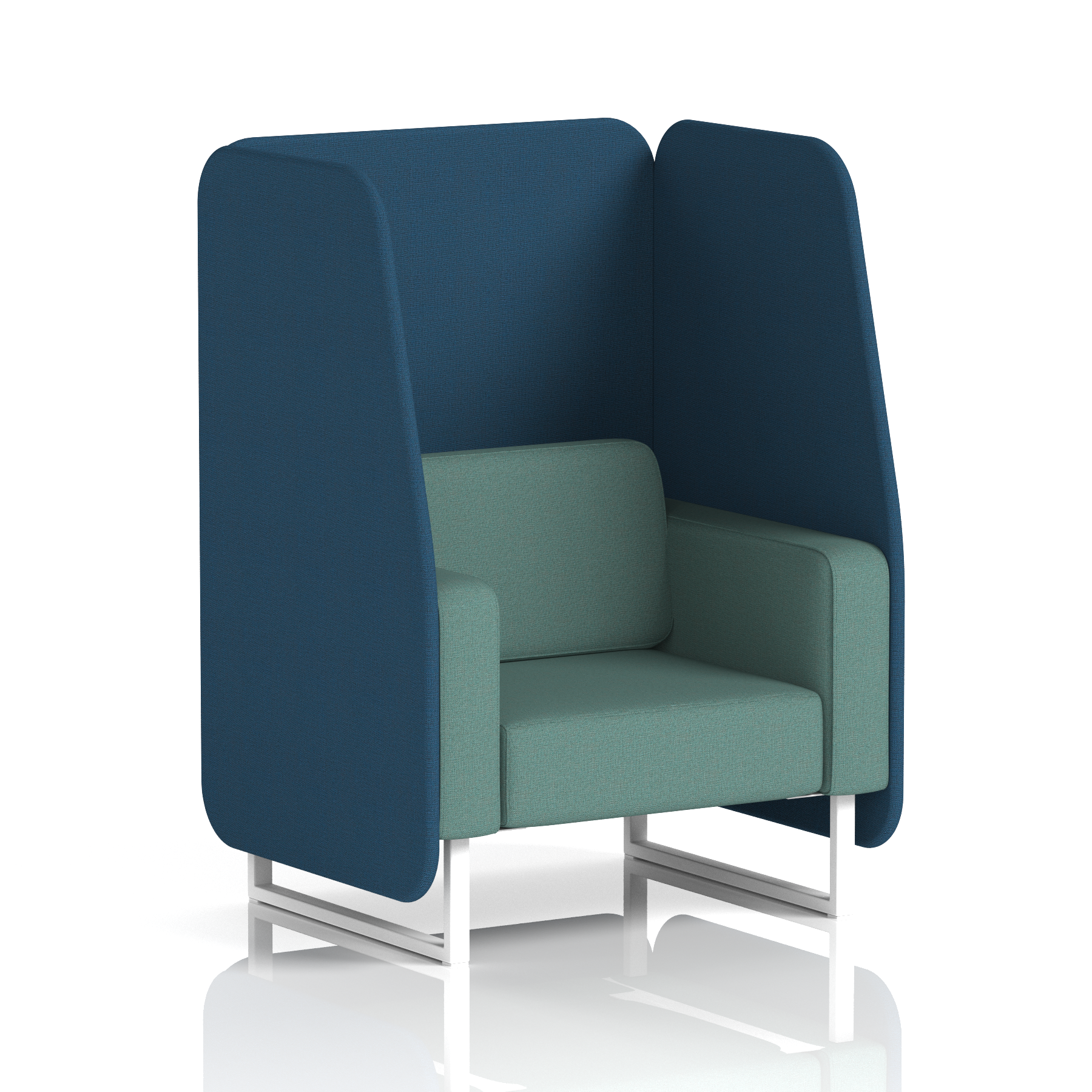 Brixworth Open Booth With White Legs in Two Tone 3 Seater Number Panels And Arithmetic Sofa Band 2 - X2
