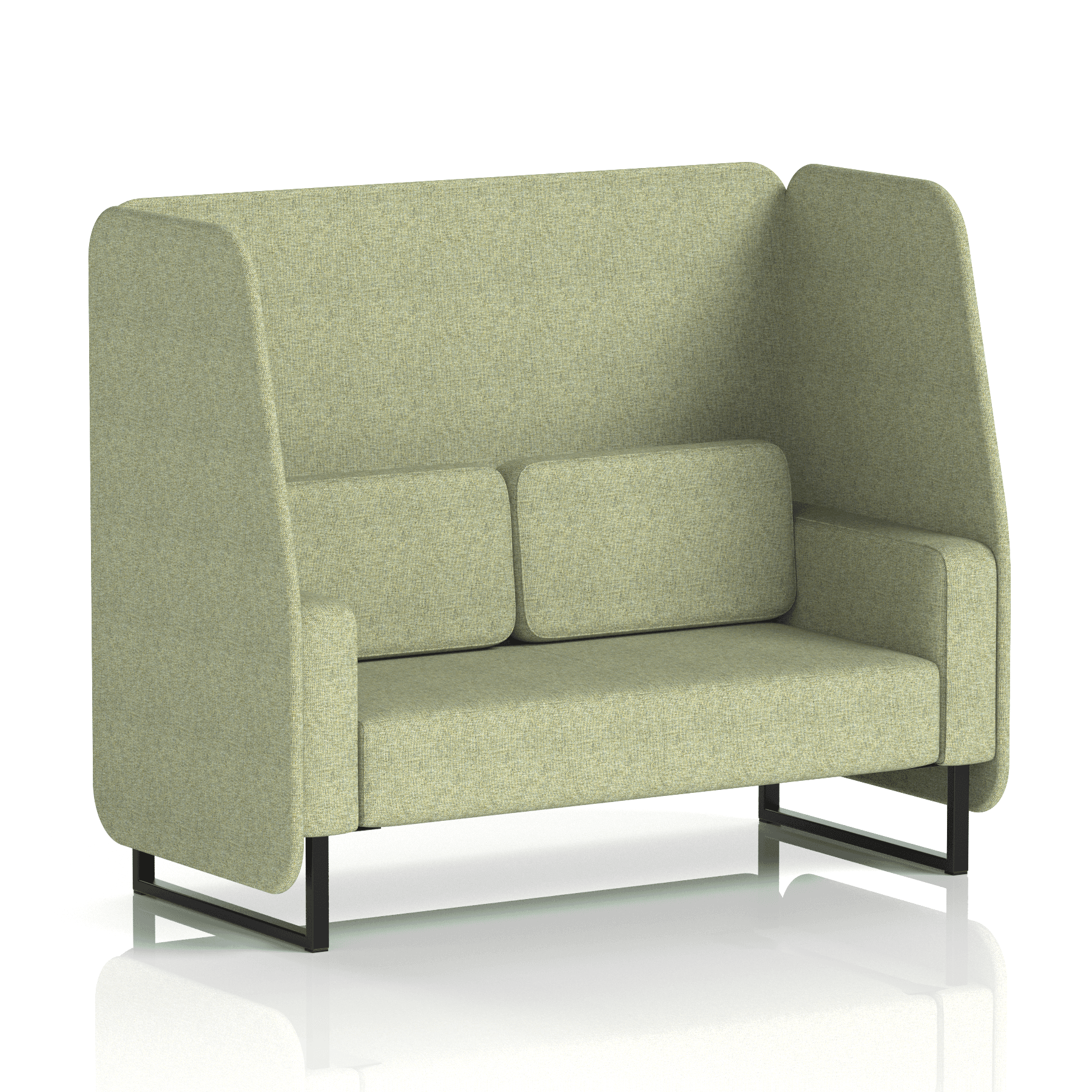 Brixworth Open Booth With Black Legs in Single Tone 2 Seater Polygon Panels And Sofa Band 2 - X2