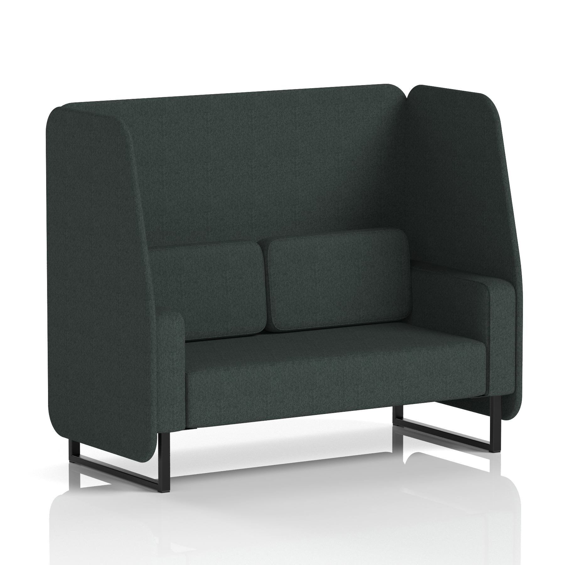 Brixworth Open Booth With Black Legs in Single Tone 3 Seater Polygon Panels And Sofa Band 2 - X2