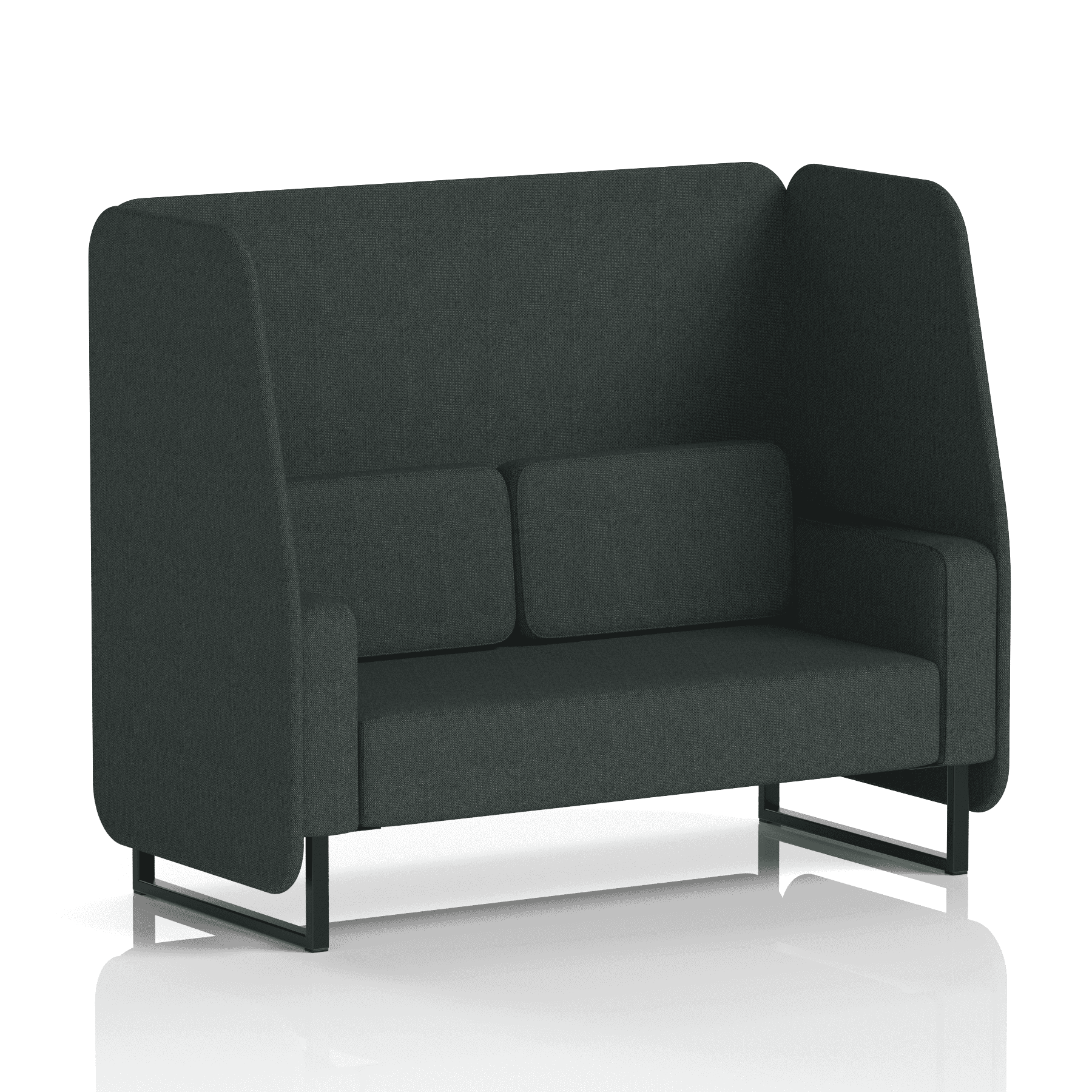 Brixworth Open Booth With Black Legs in Single Tone 3 Seater Polygon Panels And Sofa Band 2 - X2