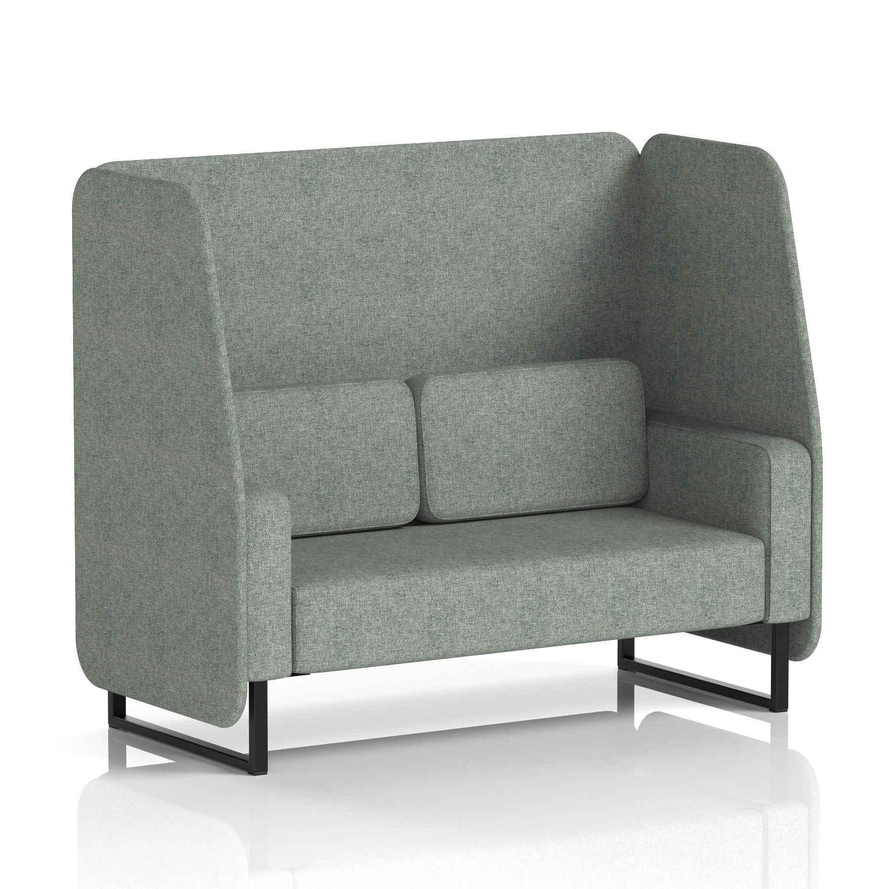 Brixworth Open Booth With Black Legs in Single Tone 3 Seater Theory Panels And Sofa Band 2 - X2