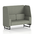 Brixworth Open Booth With Black Legs in Single Tone 1 Seater Bank Panels And Sofa Band 3 - Main Line Flax