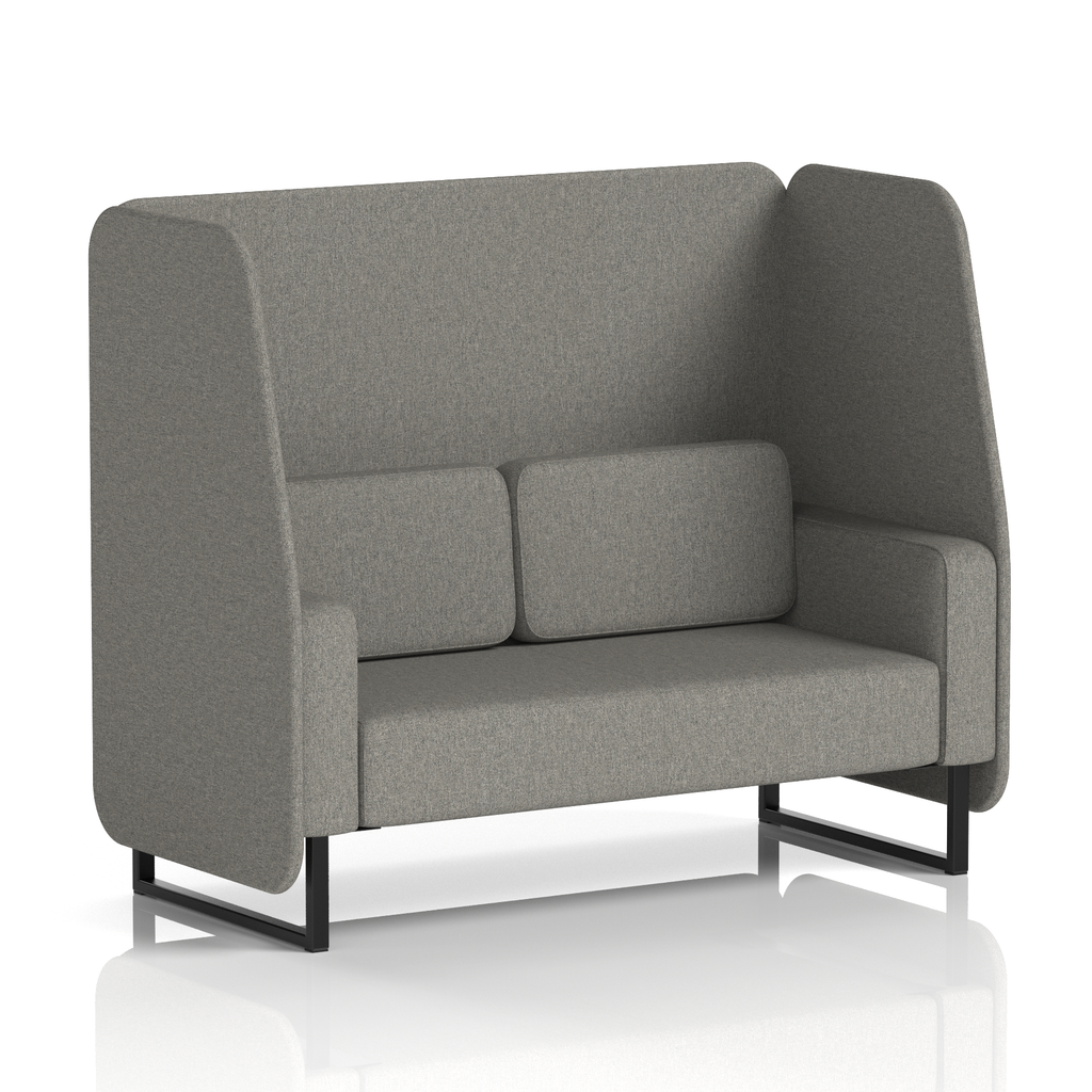 Brixworth Open Booth With Black Legs in Single Tone 2 Seater Monument Panels And Sofa Band 3 - Main Line Flax