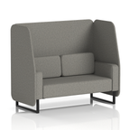 Brixworth Open Booth With Black Legs in Single Tone 2 Seater Monument Panels And Sofa Band 3 - Main Line Flax