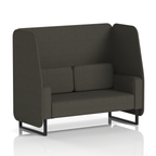 Brixworth Open Booth With Black Legs in Single Tone 2 Seater Temple Panels And Sofa Band 3 - Main Line Flax