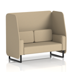 Brixworth Open Booth With Black Legs in Single Tone 3 Seater Temple Panels And Sofa Band 3 - Main Line Flax