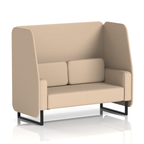 Brixworth Open Booth With Black Legs in Single Tone 2 Seater Upminster Panels And Sofa Band 3 - Main Line Flax