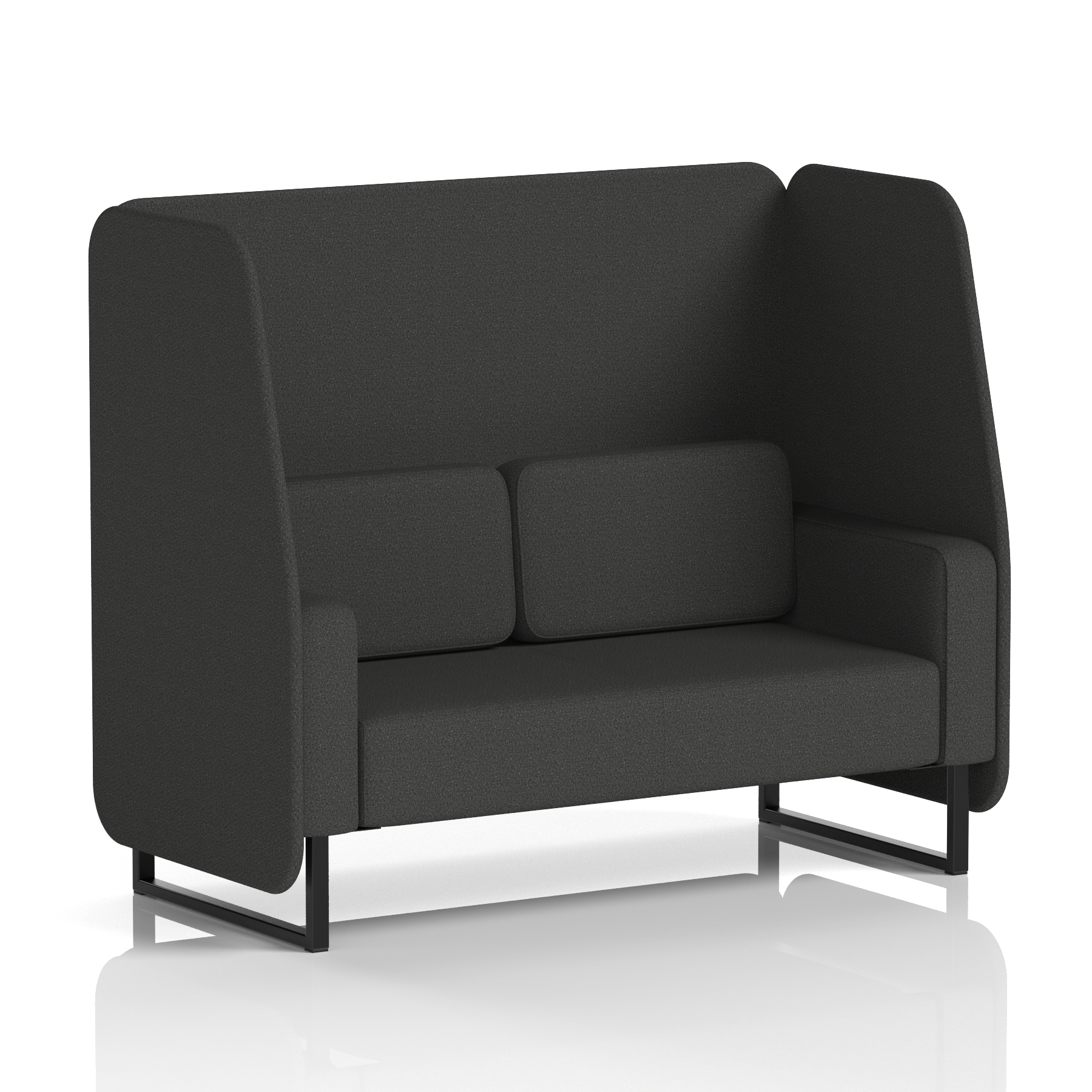 Brixworth Open Booth With Black Legs in Single Tone 1 Seater Westminster Panels And Sofa Band 3 - Main Line Flax