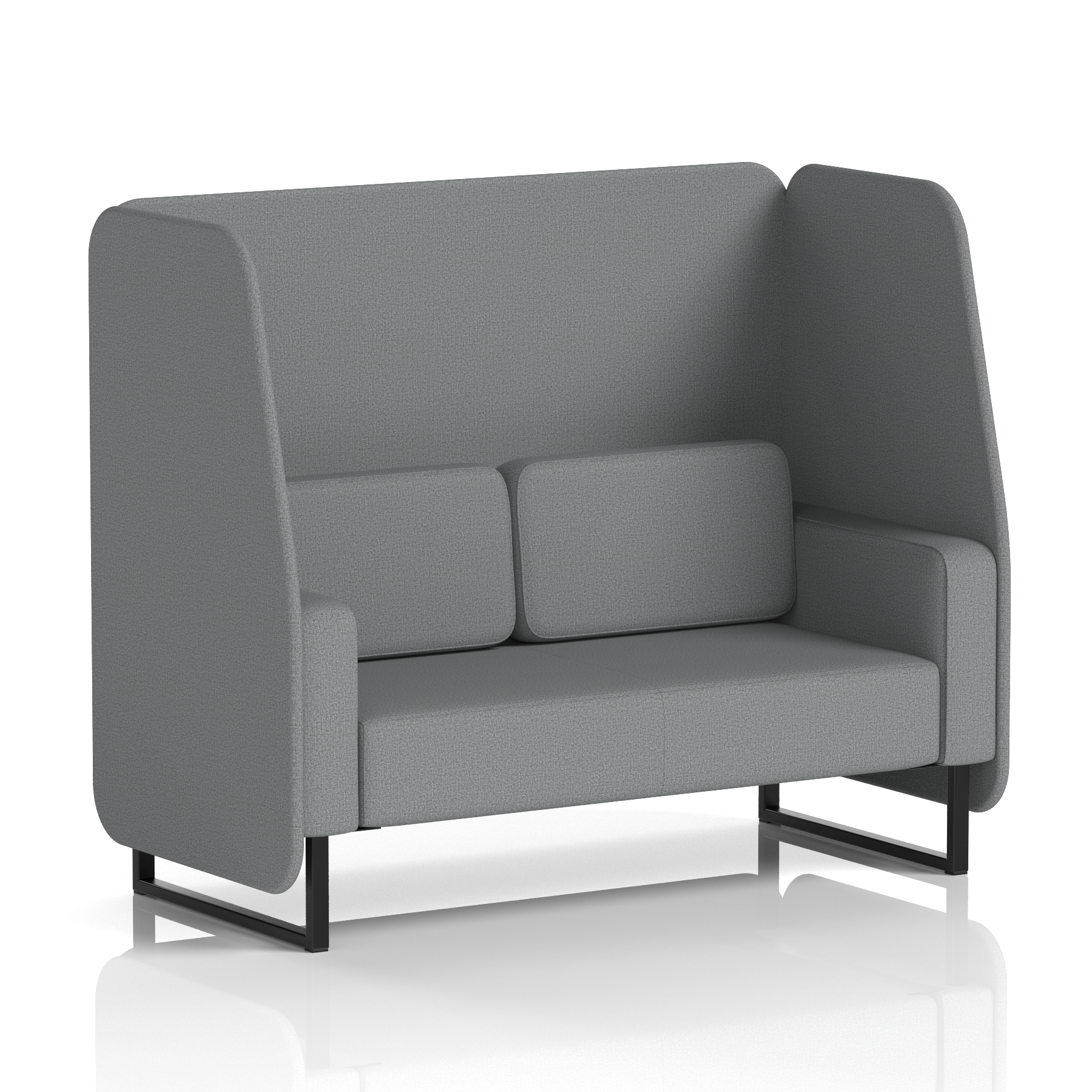 Brixworth Open Booth With Black Legs in Single Tone 3 Seater Westminster Panels And Sofa Band 3 - Main Line Flax