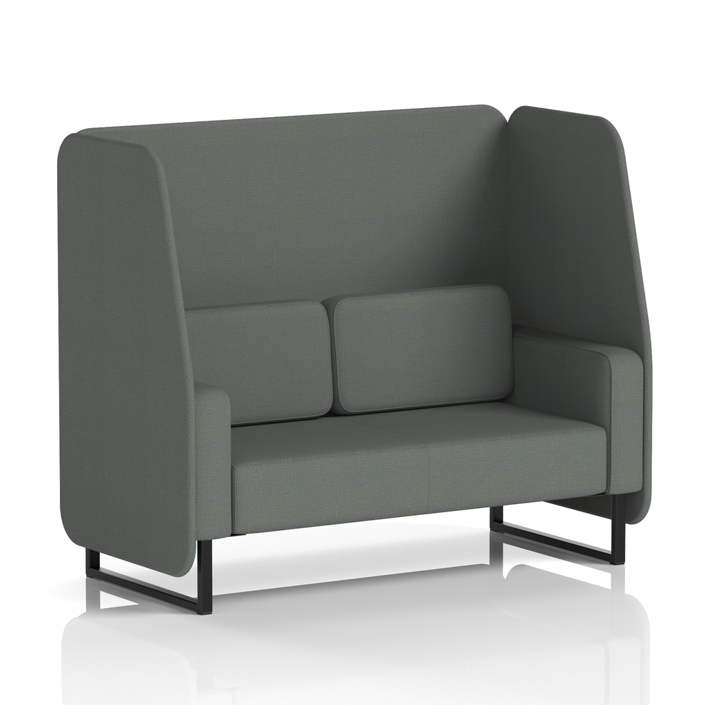 Brixworth Open Booth With Black Legs in Single Tone 3 Seater Affix Panels And Sofa Band 4 - Synergy