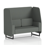 Brixworth Open Booth With Black Legs in Single Tone 3 Seater Affix Panels And Sofa Band 4 - Synergy