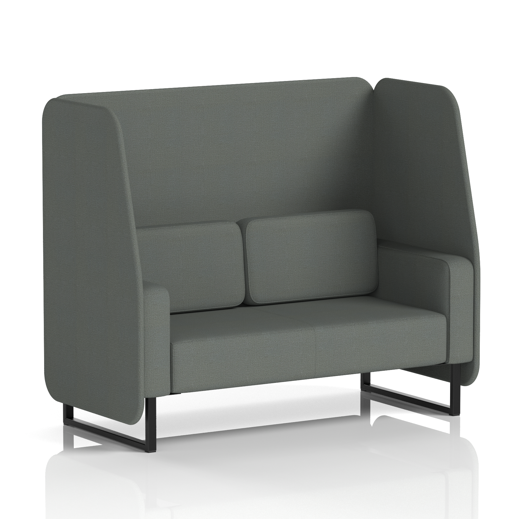 Brixworth Open Booth With Black Legs in Single Tone 3 Seater Affix Panels And Sofa Band 4 - Synergy