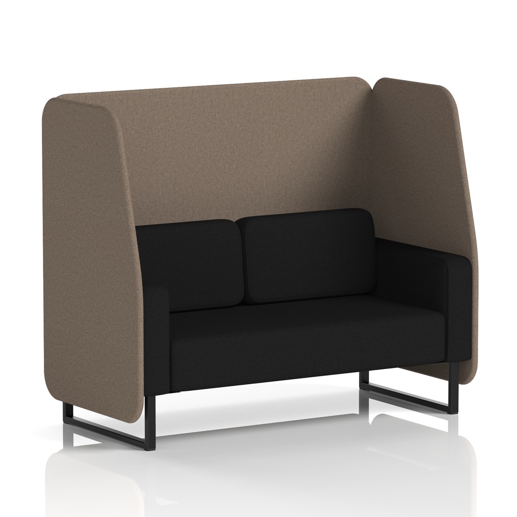 Brixworth Open Booth With Black Legs in Two Tone 1 Seater Newbury Panels And Westminster Sofa Band 3 - Main Line Flax