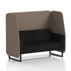 Brixworth Open Booth With Black Legs in Two Tone 1 Seater Newbury Panels And Westminster Sofa Band 3 - Main Line Flax