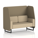 Brixworth Open Booth With Black Legs in Two Tone 2 Seater Newbury Panels And Westminster Sofa Band 3 - Main Line Flax