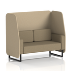 Brixworth Open Booth With Black Legs in Two Tone 3 Seater Temple Panels And Monument Sofa Band 3 - Main Line Flax