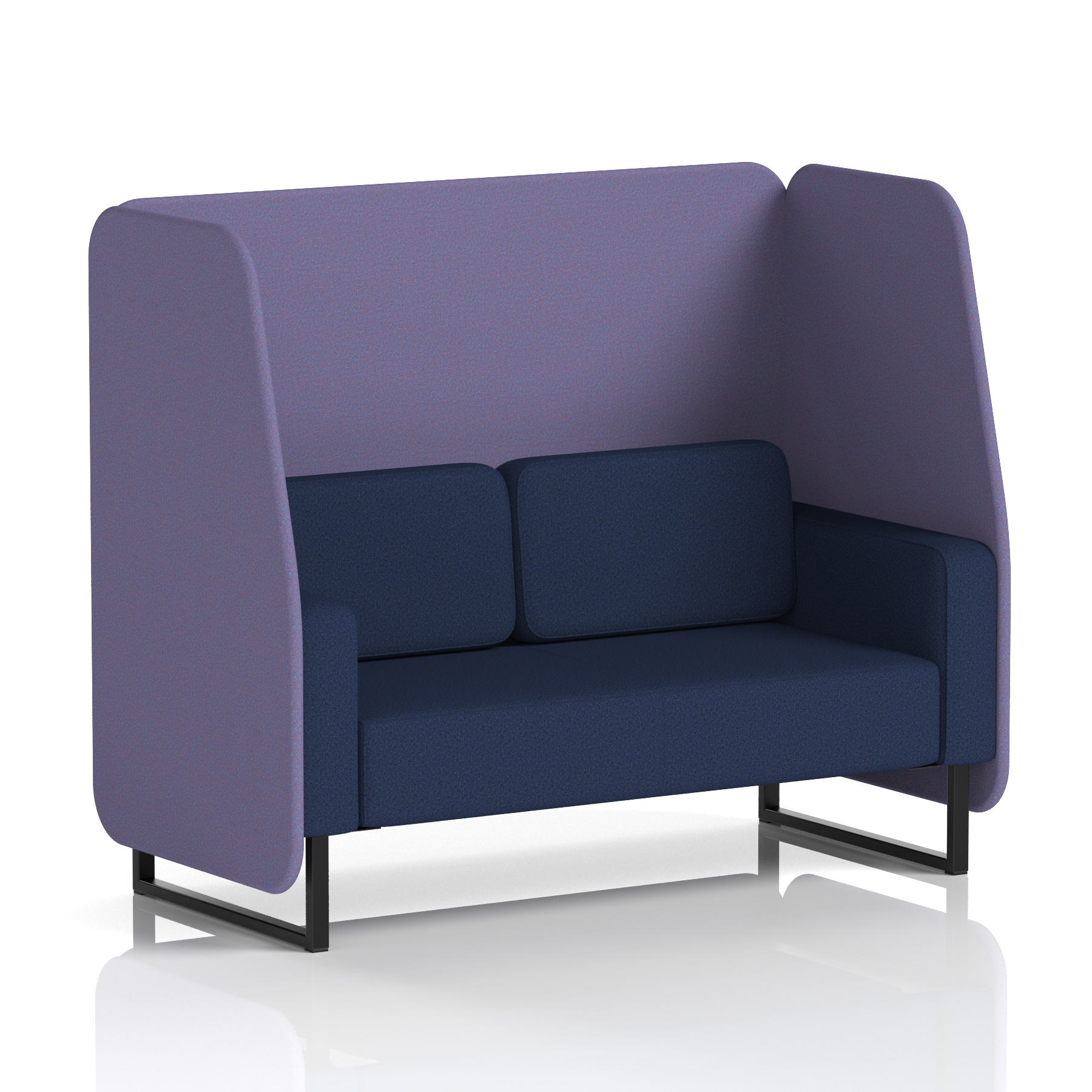 Brixworth Open Booth With Black Legs in Two Tone 2 Seater Westminster Panels And Newbury Sofa Band 3 - Main Line Flax