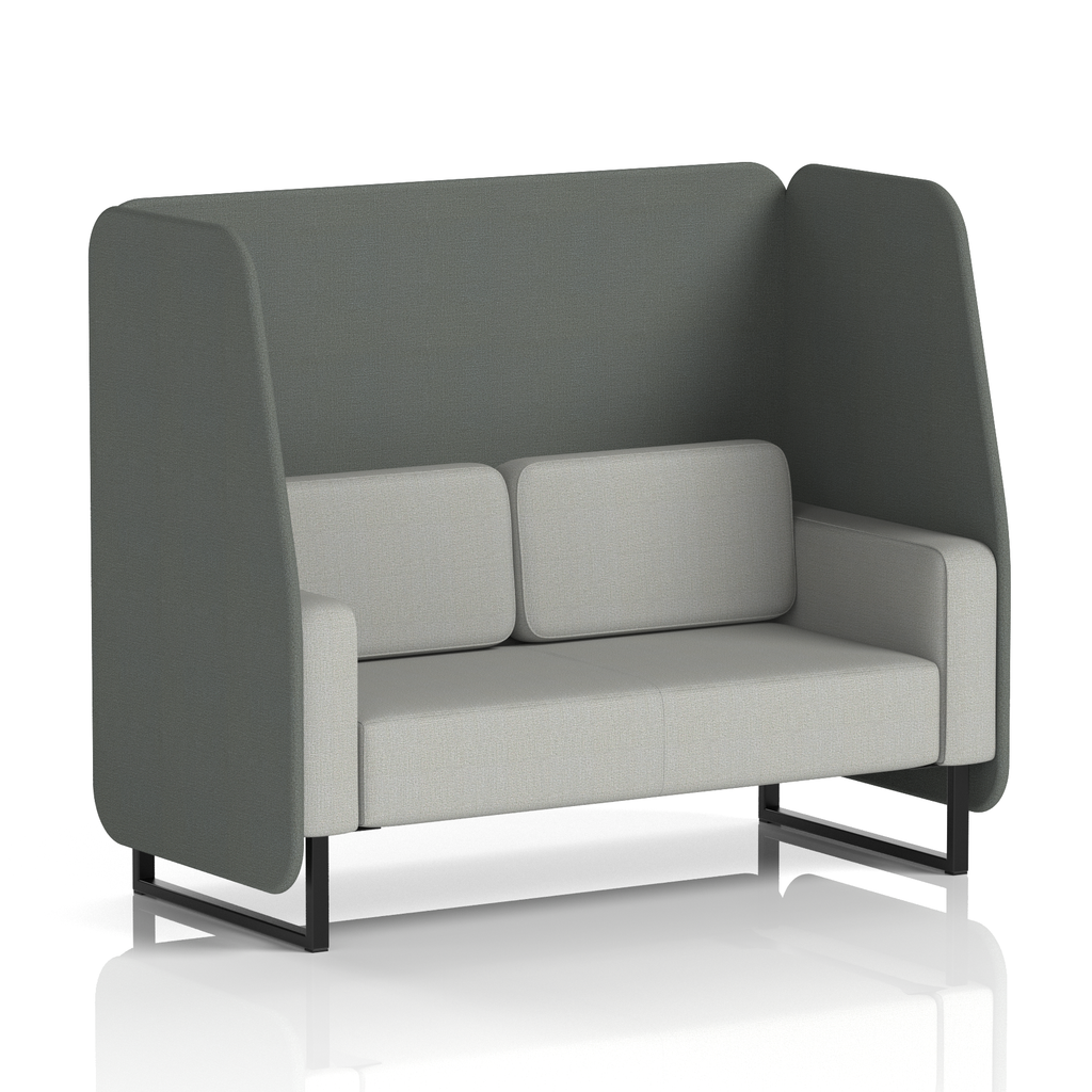 Brixworth Open Booth With Black Legs in Two Tone 3 Seater Affix Panels And Wed Sofa Band 4 - Synergy