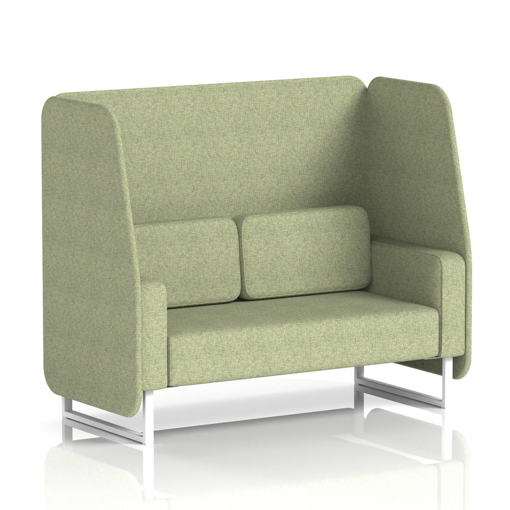 Brixworth Open Booth With White Legs in Single Tone 2 Seater Polygon Panels And Calculus Sofa Band 2 - X2