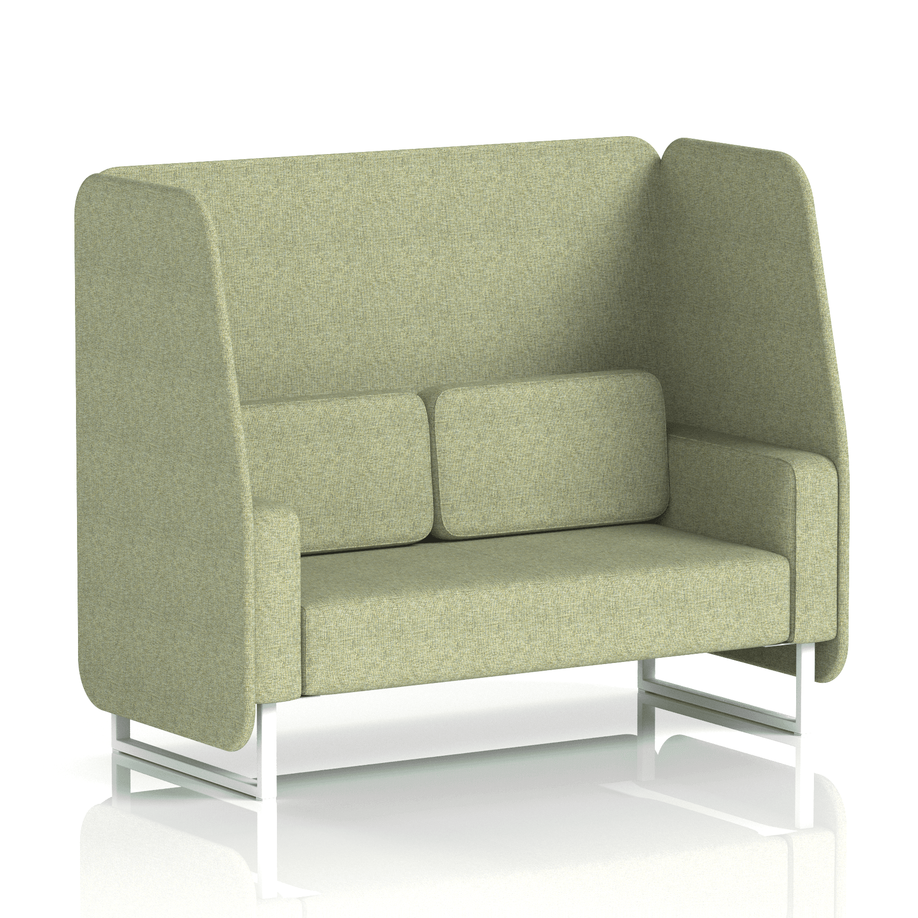 Brixworth Open Booth With White Legs in Single Tone 2 Seater Polygon Panels And Calculus Sofa Band 2 - X2