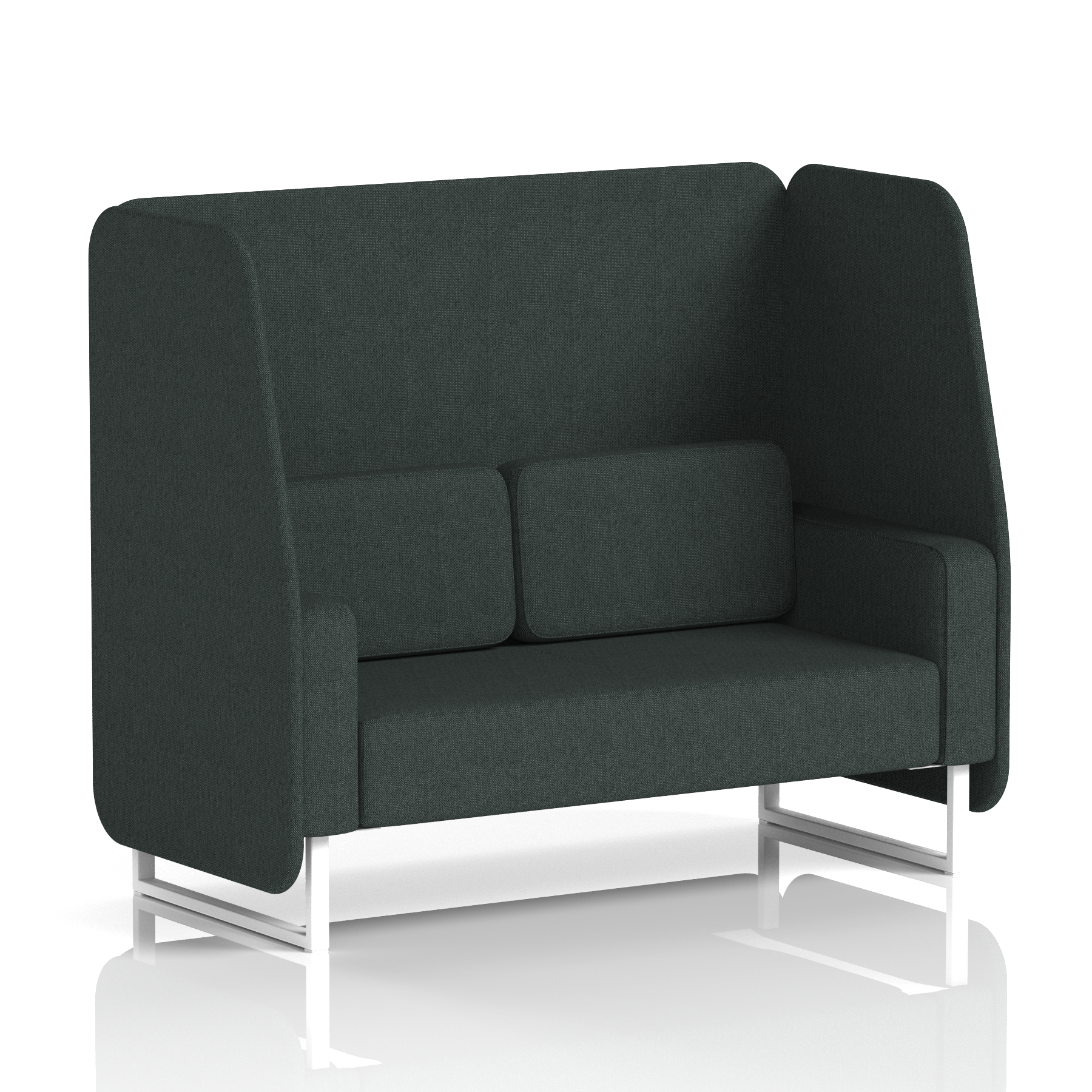Brixworth Open Booth With White Legs in Single Tone 3 Seater Polygon Panels And Calculus Sofa Band 2 - X2