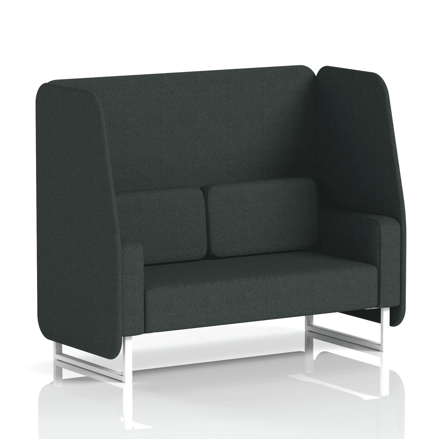 Brixworth Open Booth With White Legs in Single Tone 3 Seater Polygon Panels And Calculus Sofa Band 2 - X2