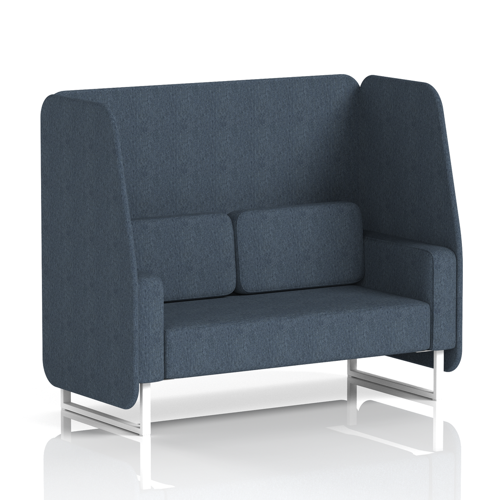 Brixworth Open Booth With White Legs in Single Tone 1 Seater Theory Panels And Diameter Sofa Band 2 - X2