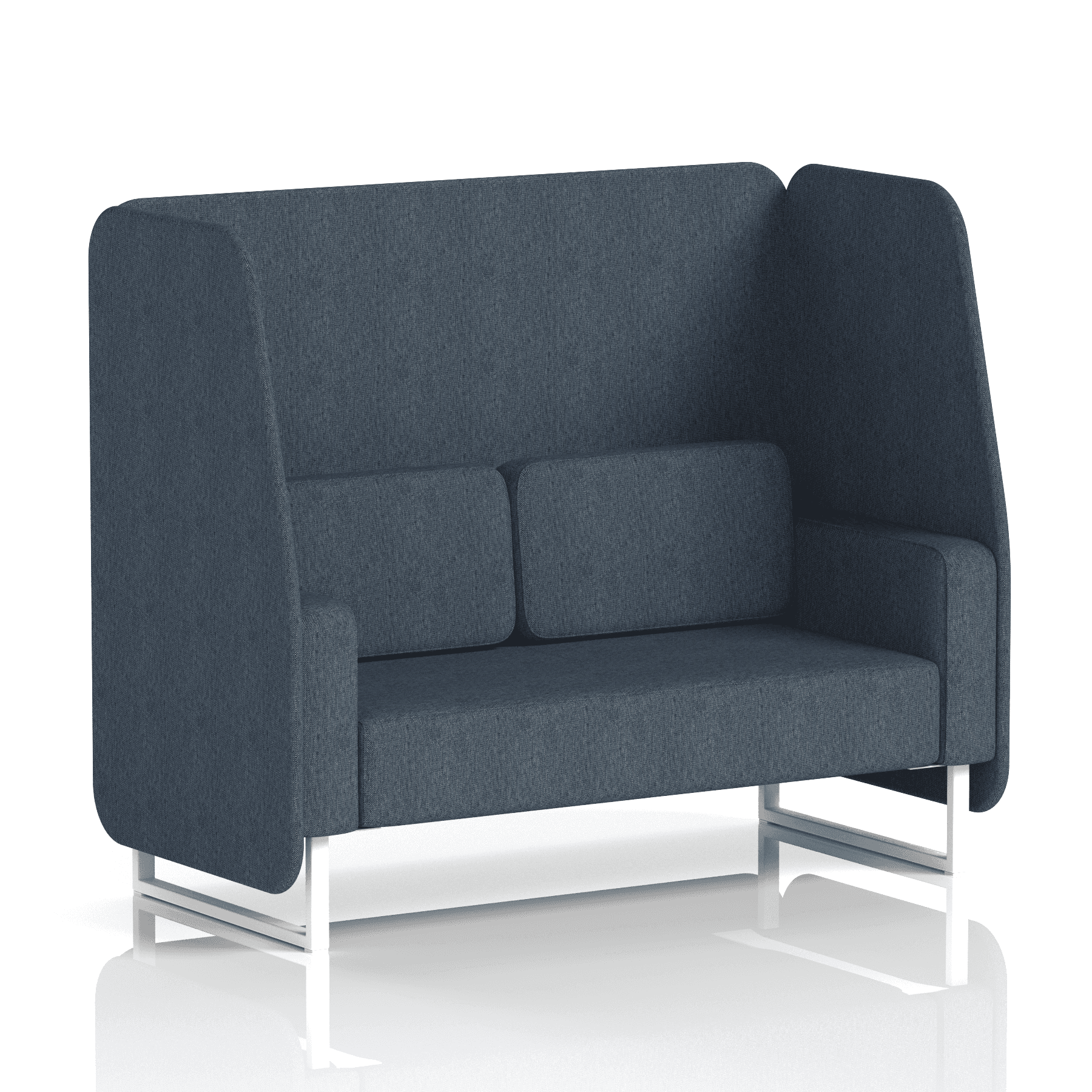 Brixworth Open Booth With White Legs in Single Tone 1 Seater Theory Panels And Diameter Sofa Band 2 - X2