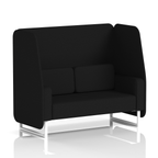 Brixworth Open Booth With White Legs in Single Tone 1 Seater Monument Panels And Temple Sofa Band 3 - Main Line Flax