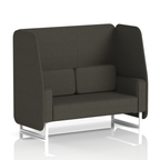 Brixworth Open Booth With White Legs in Single Tone 2 Seater Temple Panels And Monument Sofa Band 3 - Main Line Flax