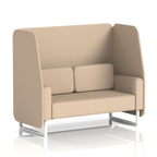 Brixworth Open Booth With White Legs in Single Tone 2 Seater Upminster Panels And Bank Sofa Band 3 - Main Line Flax