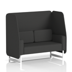 Brixworth Open Booth With White Legs in Single Tone 1 Seater Westminster Panels And Newbury Sofa Band 3 - Main Line Flax