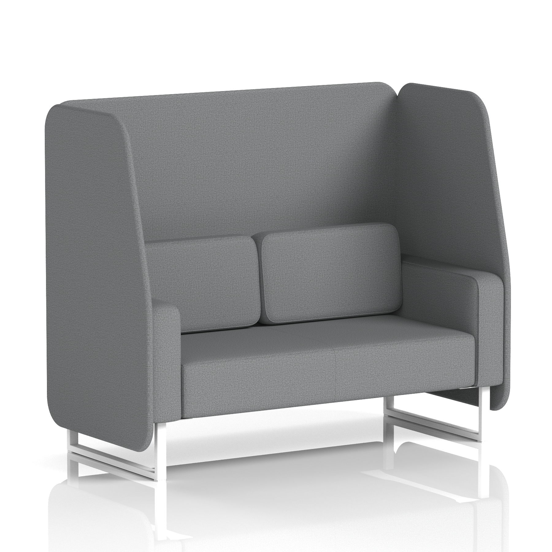 Brixworth Open Booth With White Legs in Single Tone 3 Seater Westminster Panels And Newbury Sofa Band 3 - Main Line Flax