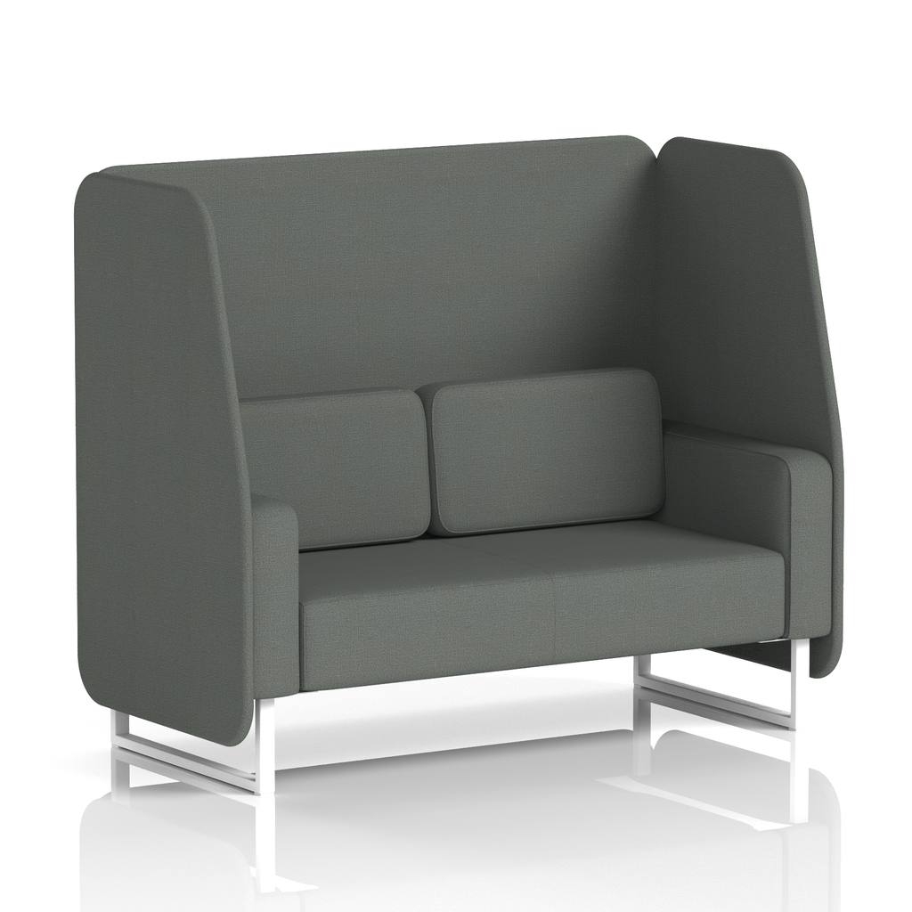 Brixworth Open Booth With White Legs in Single Tone 3 Seater Affix Panels And Wed Sofa Band 4 - Synergy