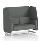 Brixworth Open Booth With White Legs in Single Tone 3 Seater Affix Panels And Wed Sofa Band 4 - Synergy