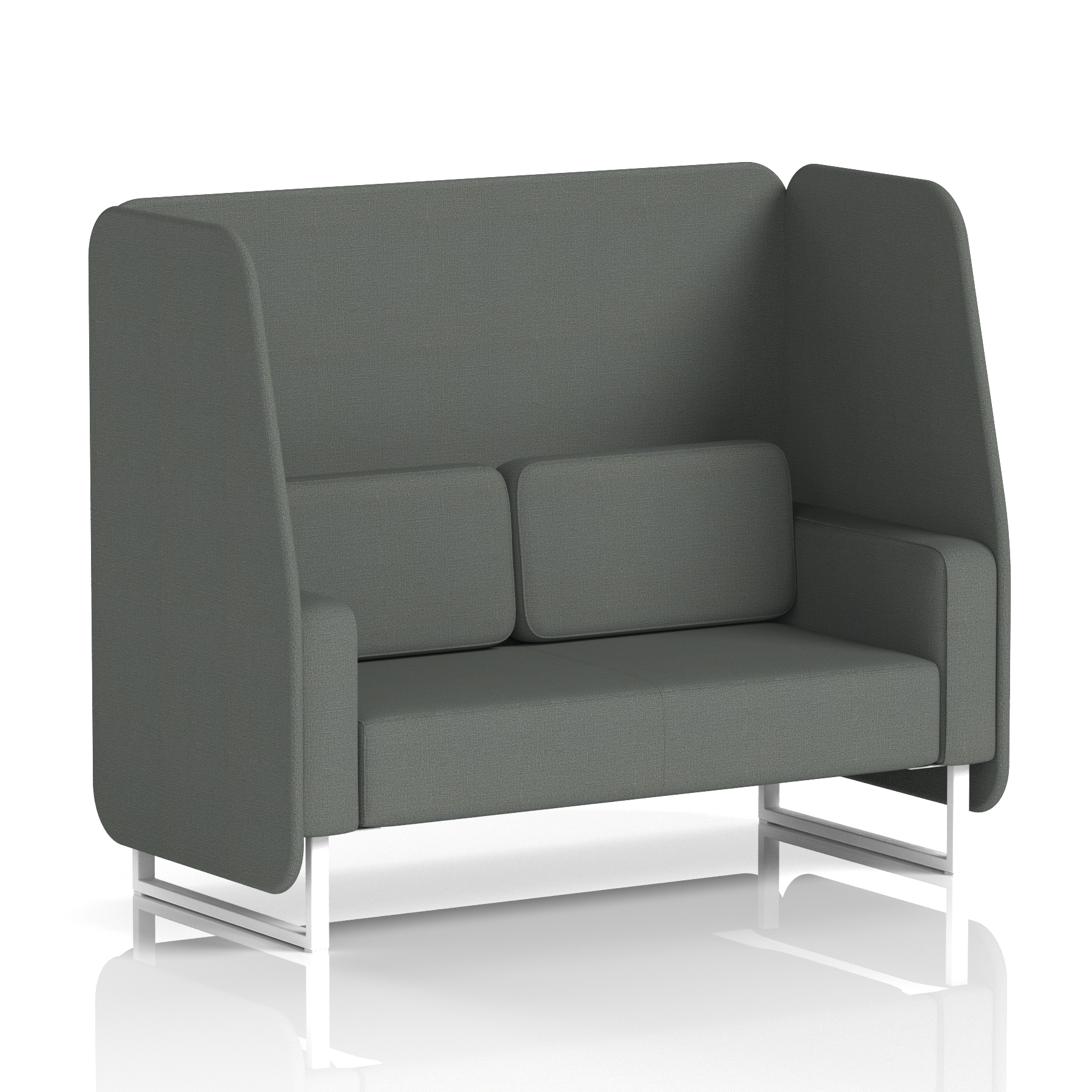 Brixworth Open Booth With White Legs in Single Tone 3 Seater Affix Panels And Wed Sofa Band 4 - Synergy