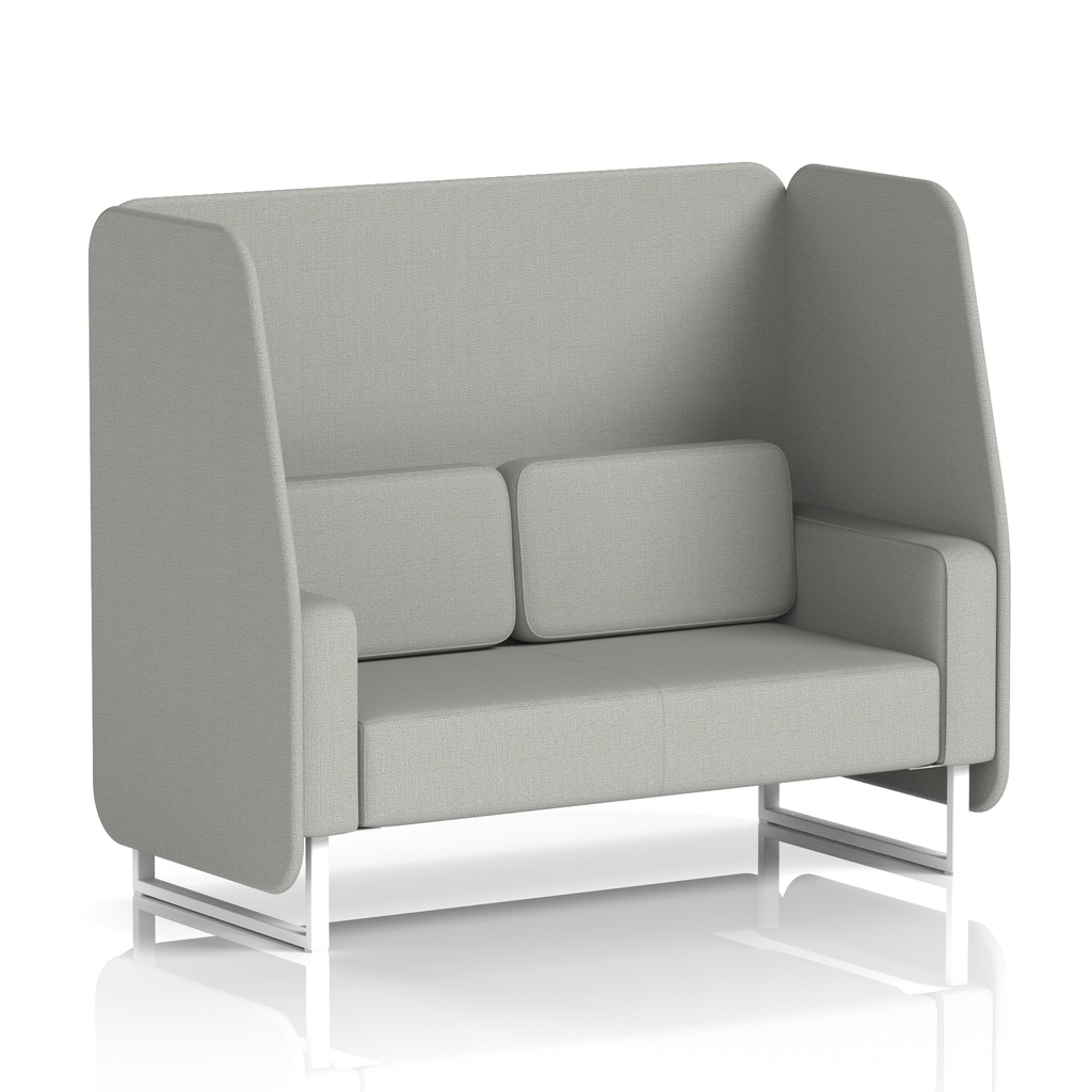 Brixworth Open Booth With White Legs in Single Tone 2 Seater Alike Panels And Order Sofa Band 4 - Synergy
