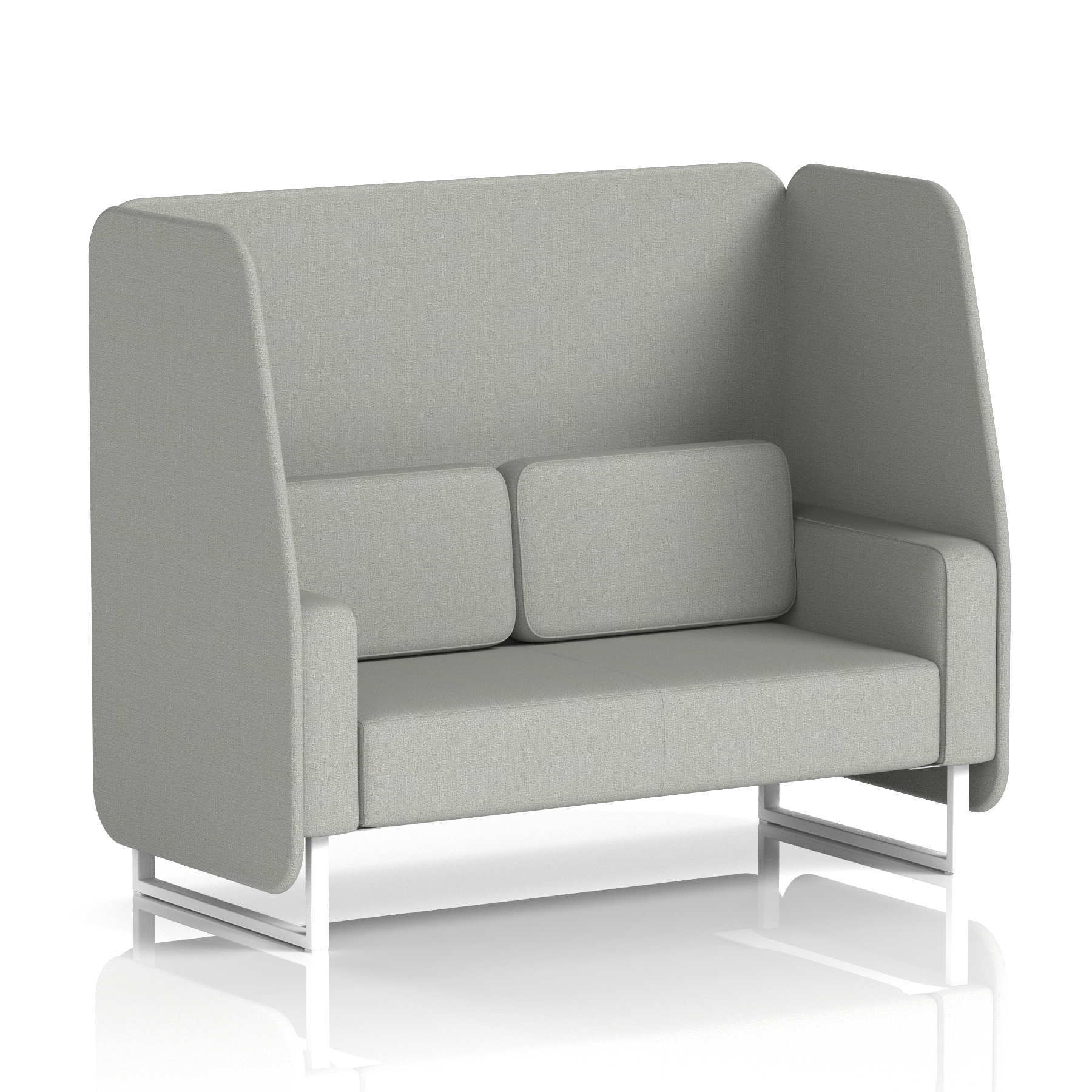 Brixworth Open Booth With White Legs in Single Tone 2 Seater Alike Panels And Order Sofa Band 4 - Synergy