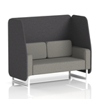 Brixworth Open Booth With White Legs in Two Tone 2 Seater Bank Panels And Upminster Sofa Band 3 - Main Line Flax
